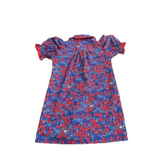 Ssys Gemma Peter Pan Collared Dress In Royal Red Ditsy Floral Small - Picture 4 of 4